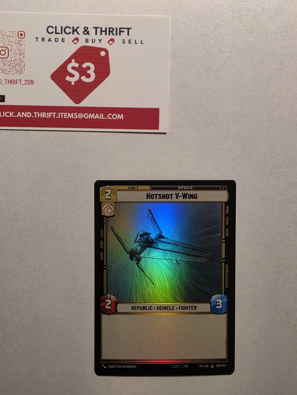 Star Wars Unlimted Twlight of the Republic Hotshot V-Wing Card